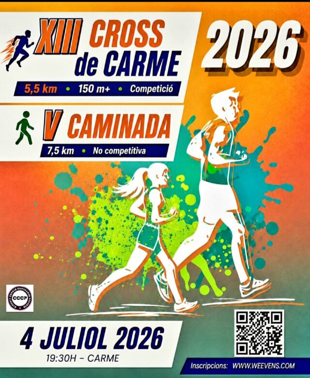 CARTELL 13è CROSS CARME - 5ª CAMINADA - 04-07-2026
